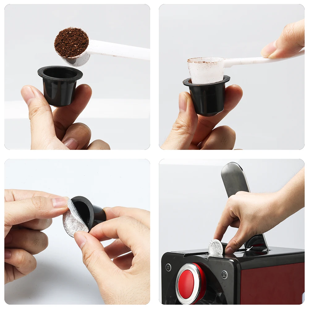 Одноразовый 100 наборов кофейная капсула Nespresso с пластиковой ложкой фильтр и щетка