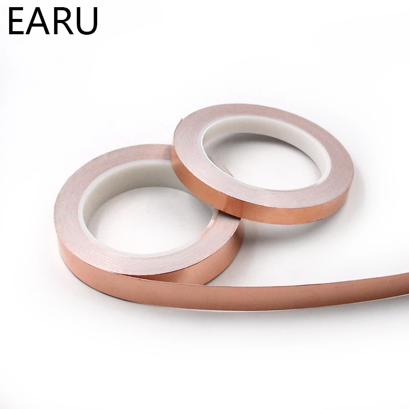 20 Meters Single Side Conductive Copper Foil Tape Strip Adhesive EMI Shielding Heat Resist Tape 2mm 3mm 4mm 5mm 6mm 8mm 10mm images - 6