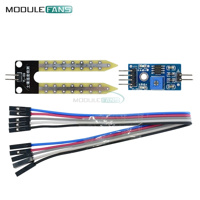2 набора датчик влажности почвы для Arduino гигрометр модуль макетная плата DIY