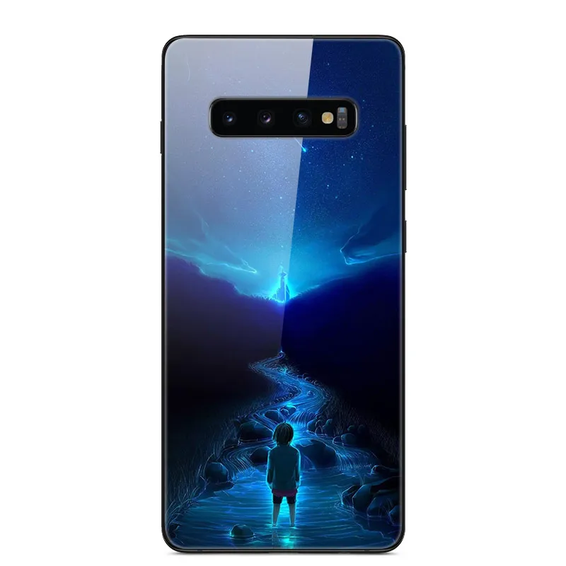 Чехол для samsung Galaxy S10 S10Plus, чехол из закаленного стекла для телефона, черный Чехол-бампер из ТПУ для samsung S10 Plus S10E S10+ s 10