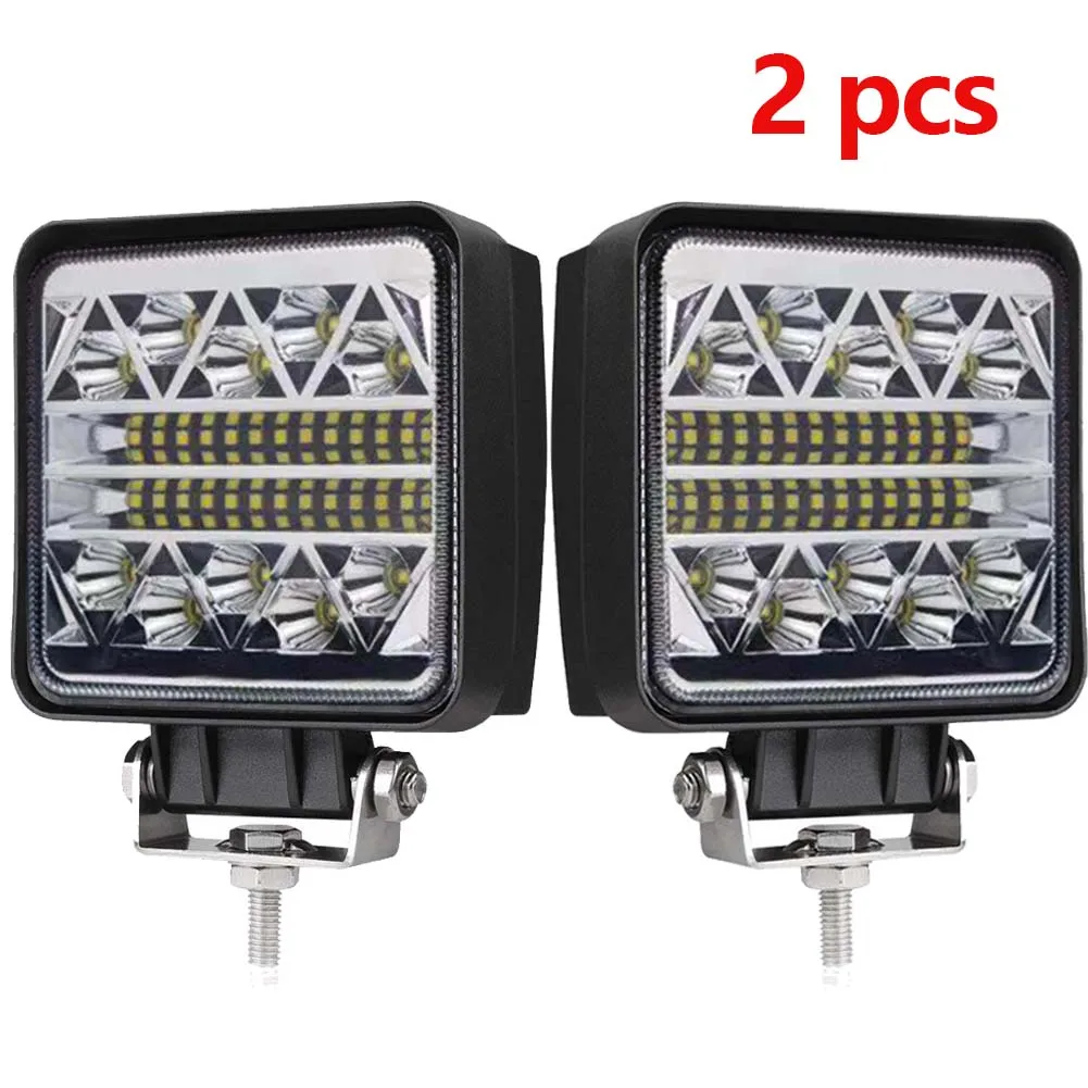 2 pcs 126W Adzoon 4 дюйма 126w светодиодный рабочий светильник 10 30V 4WD 12v для внедорожников, принт грузовика, автобуса, лодка туман светильник автомобильный светильник в сборе - Цвет: 2 pcs 126W