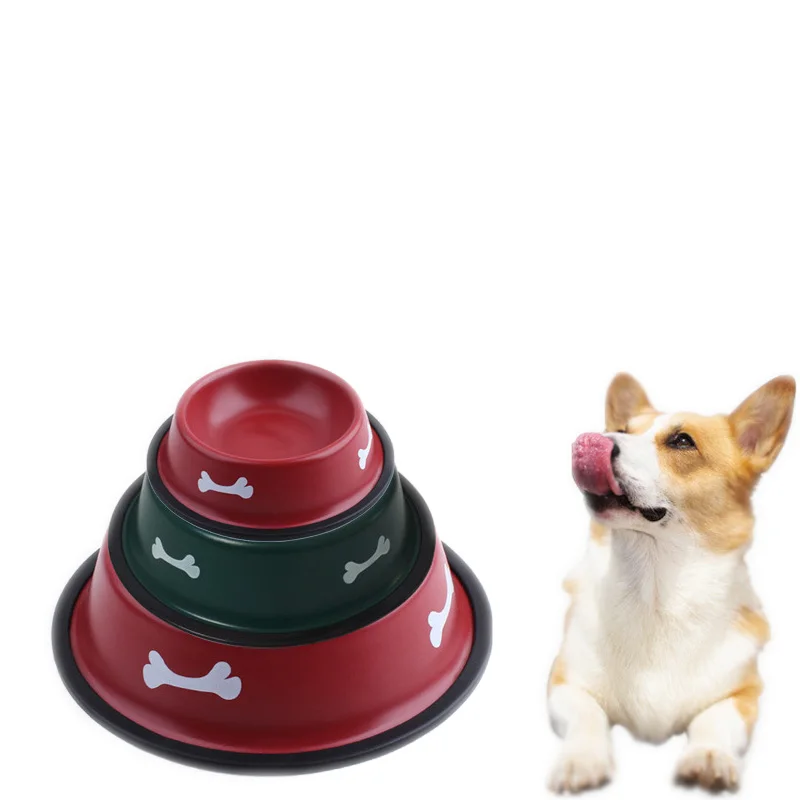 Pet Bowl Stainless Steel Dog Water Bottom with Anti-slip Rubber | Дом и сад