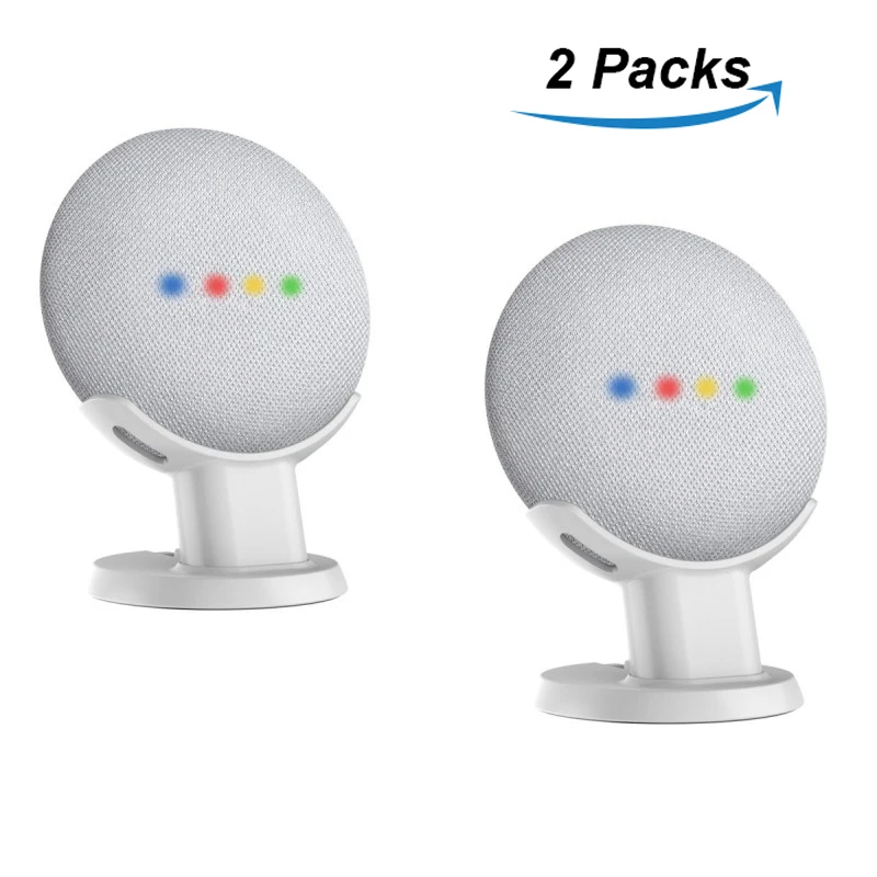 White 2Packs Розетка настольная подставка для Google Home мини голосовые ассистенты, компактный чехол держатель вилка в кухне ванной спальне.(2 шт. в упаковке - Цвет: White 2Packs