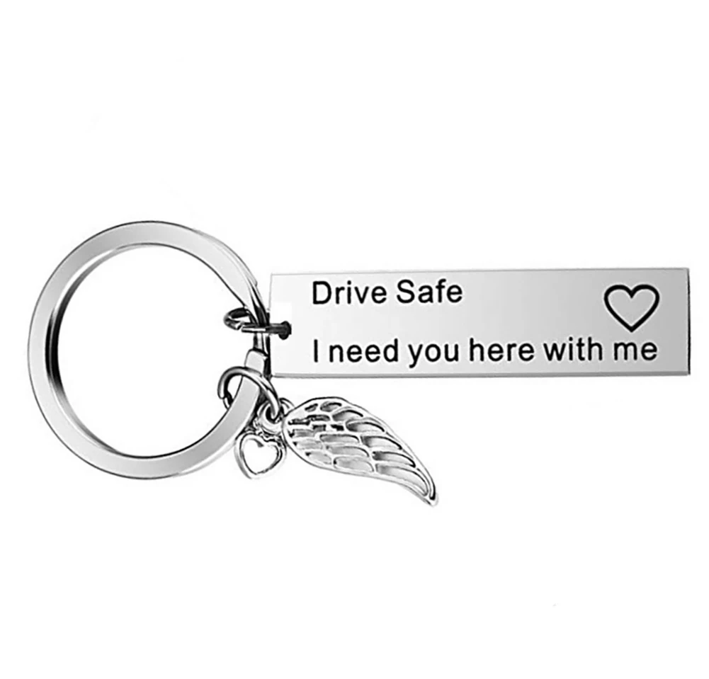 Drive Safe брелок, мне нужно, чтобы вы здесь со мной подарок для водителя грузовика, жена, друг, подарок, романтическая девушка, подарок, пара сувениров