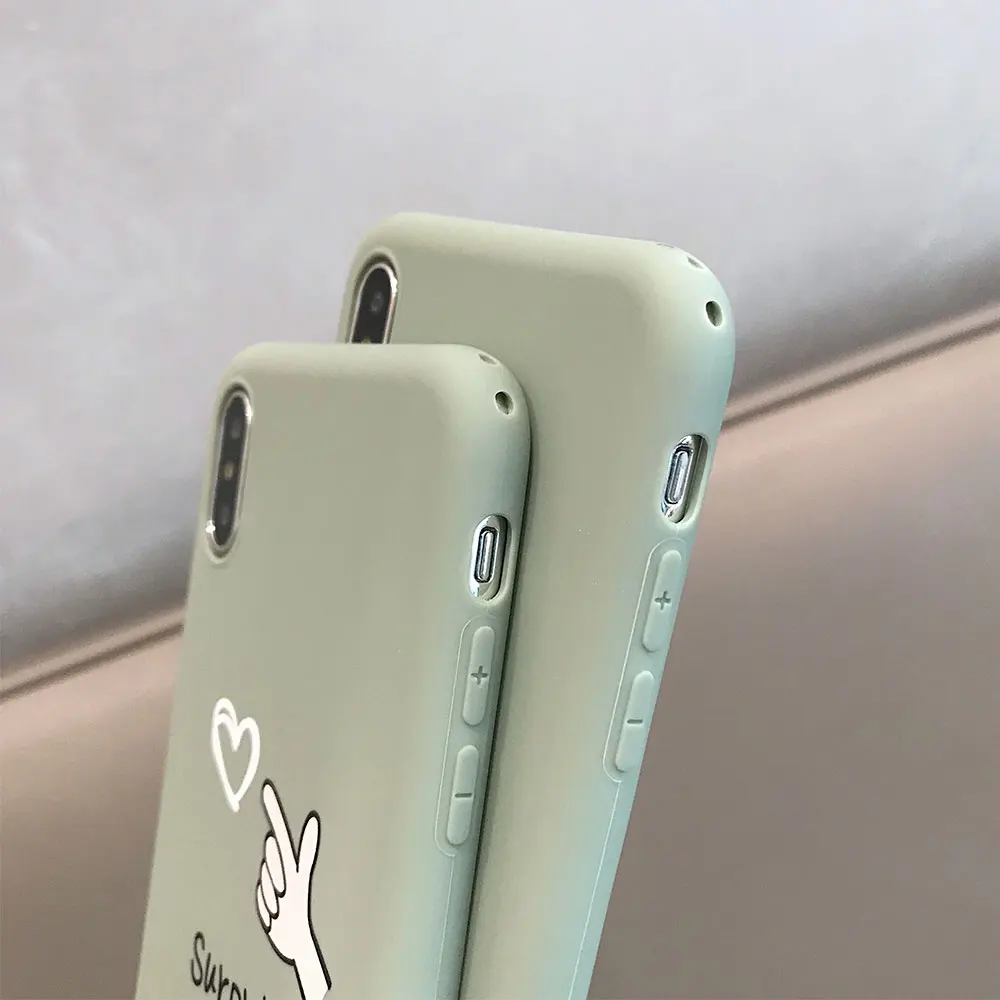 Простой мягкий ТПУ чехол для телефона iPhone 8 Plus 7 X XR XS Xs Max Чехлы влюбленных пар 6S 6