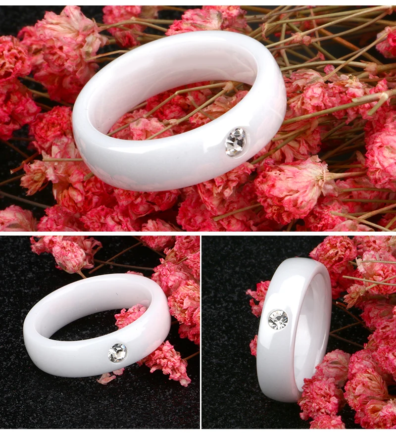 Розовые керамические кольца для женщин, кольца из керамики, s Bling CZ Stone, керамические обручальные кольца, ювелирные изделия для костюма