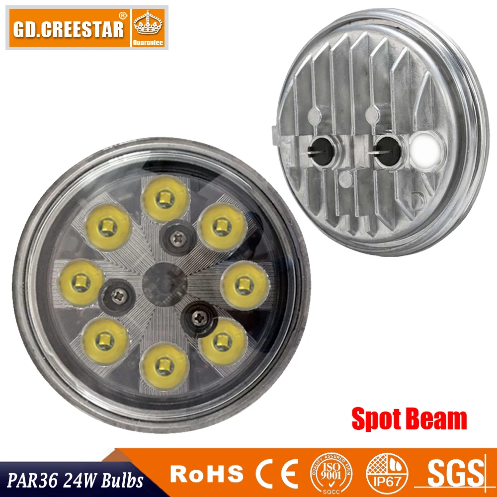 GDCREESTAR PAR36 LED work lights For Agriculture / Tractor Car Taxi Landscape Aircraft 8 bulbs IP68 1550 Lumens x 8pcs | Автомобили и