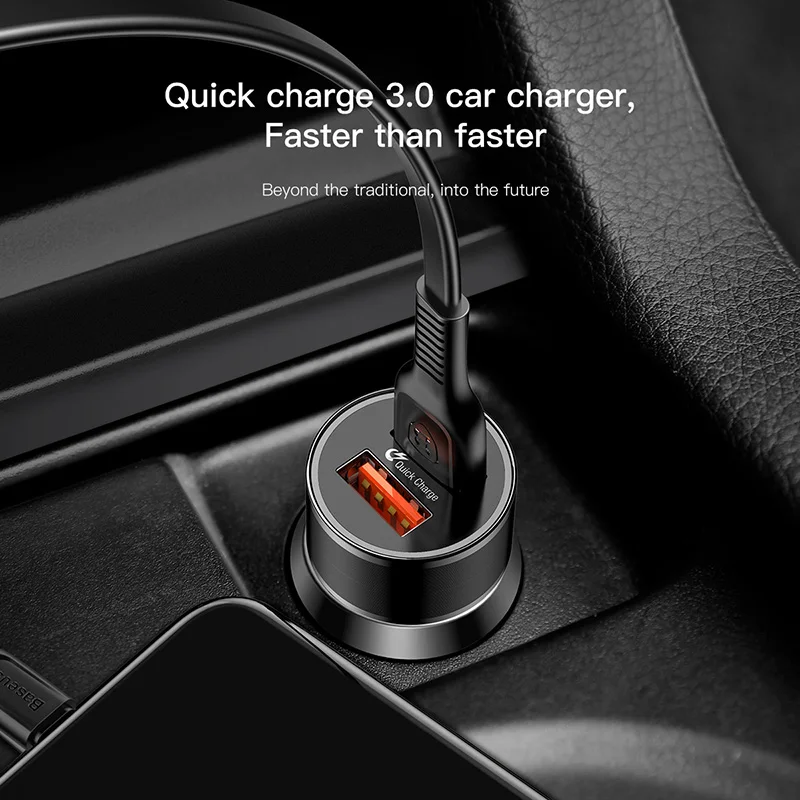 Baseus QC 3,0 36 Вт двойной Переходник USB для зарядки в машине для iPhone 7 6 samsung Xiaomi huawei sony LG быстрое автомобильное зарядное устройство для мобильного телефона