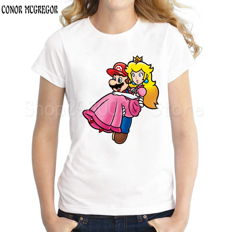 Новые женские футболки с принтом Супер Марио летние модные коротким рукавом для