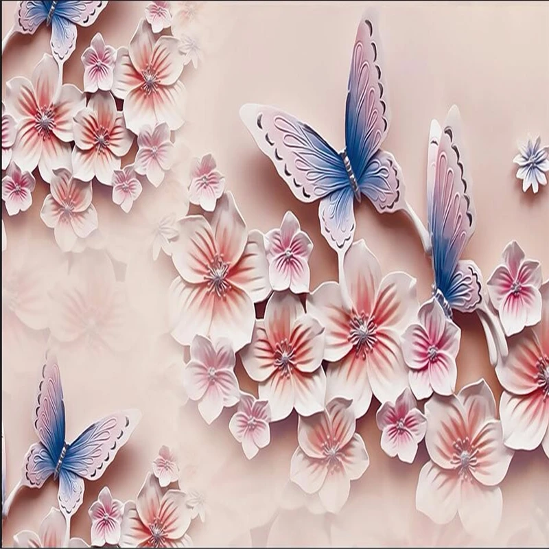 3D фотообои beibehang для стен 3 d рельефные фрески фон романтическая бабочка Орхидея
