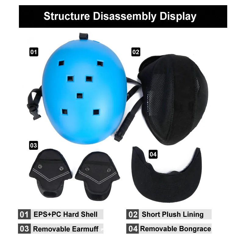 Nandn бренд EPS + PC лыжные шлемы мужские и женские теплые защитные спортивные катания