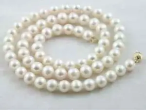 

8-9MM White Freshwater Pearl Necklace AAA 18"