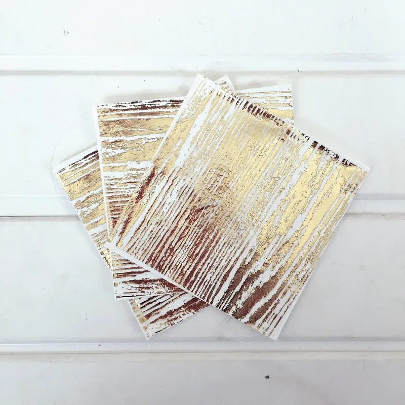 Шестигранная бумажная тарелка одноразовые чашки из золотой фольги коктейльные