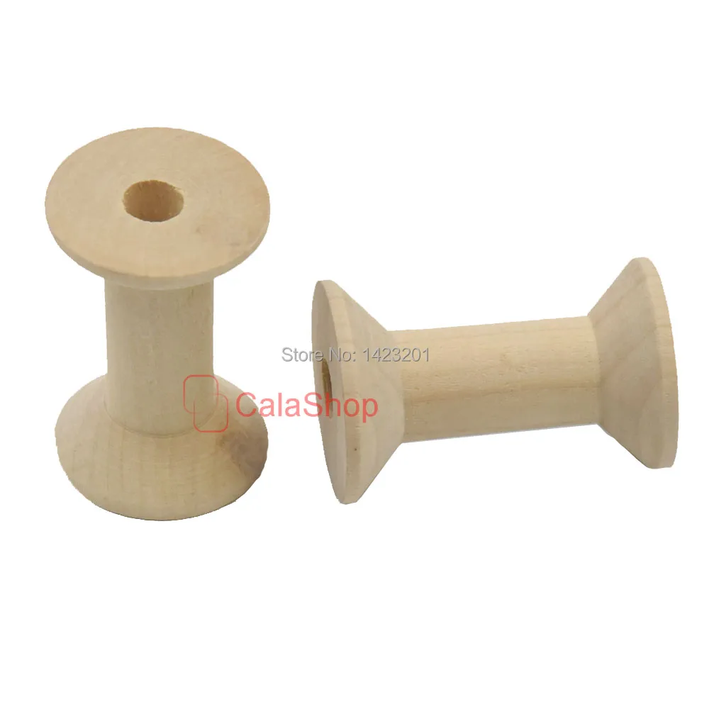 20 шт./лот деревянные пустые катушки из ниток ручная натуральная цилиндрическая