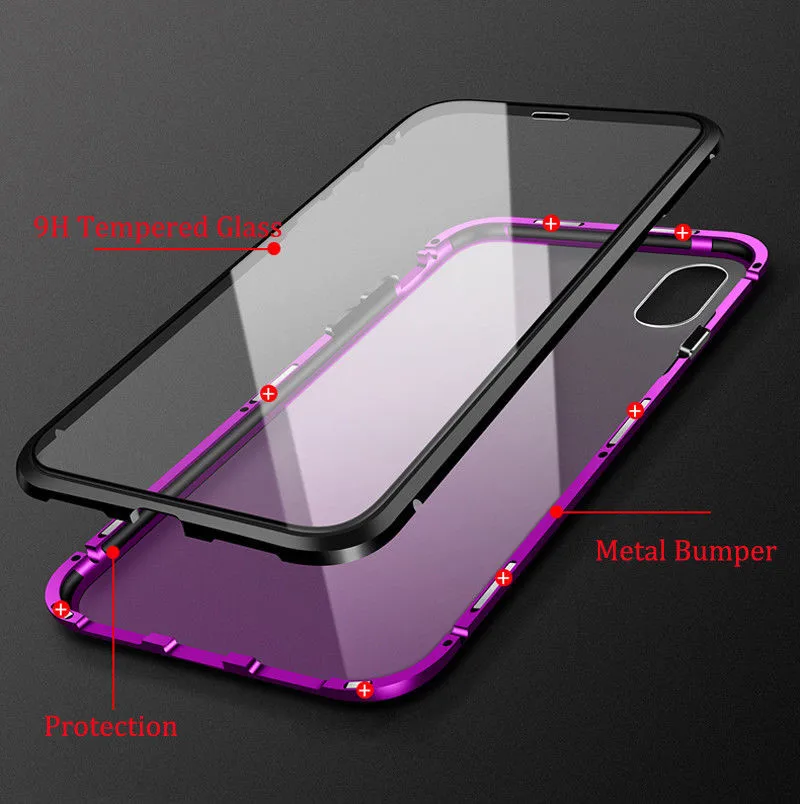 Чехол для Apple iPhone X XR XS Max 7 8 Plus магнитный двухсторонний чехол телефона из