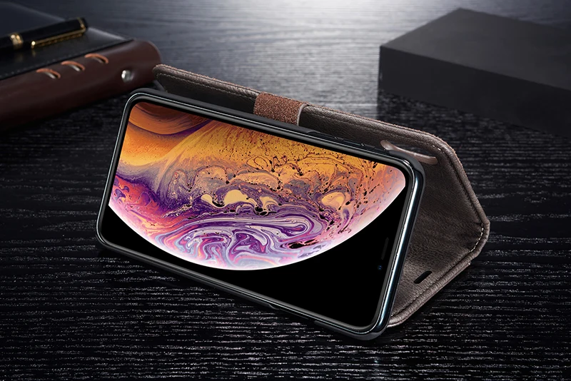DG. Ming для IPhone 11 Pro XS Max Чехол-Кошелек Съемный из натуральной кожи Магнитный флип-чехол для IPhone XS XR 6S 7 8 Plus SE
