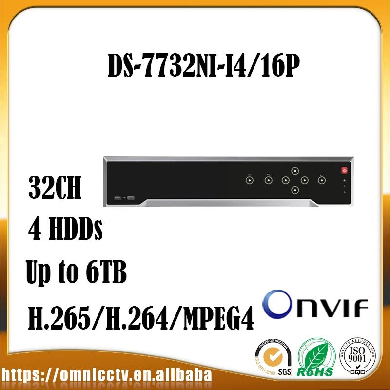 Hikvision ds 7732ni i4/16 P 32CH NVR сигнализации 4 sata H.265 16 POE HDMI до 12 МП CCTV сети видео Регистраторы