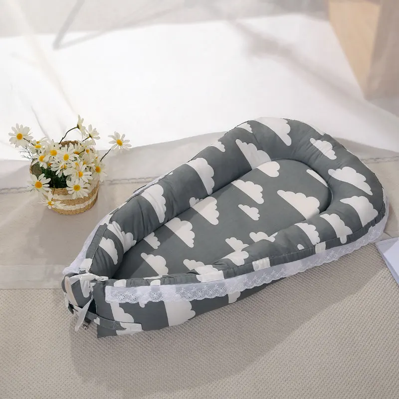 Детская кроватка портативная съемная и моющаяся для путешествий детей Хлопковая