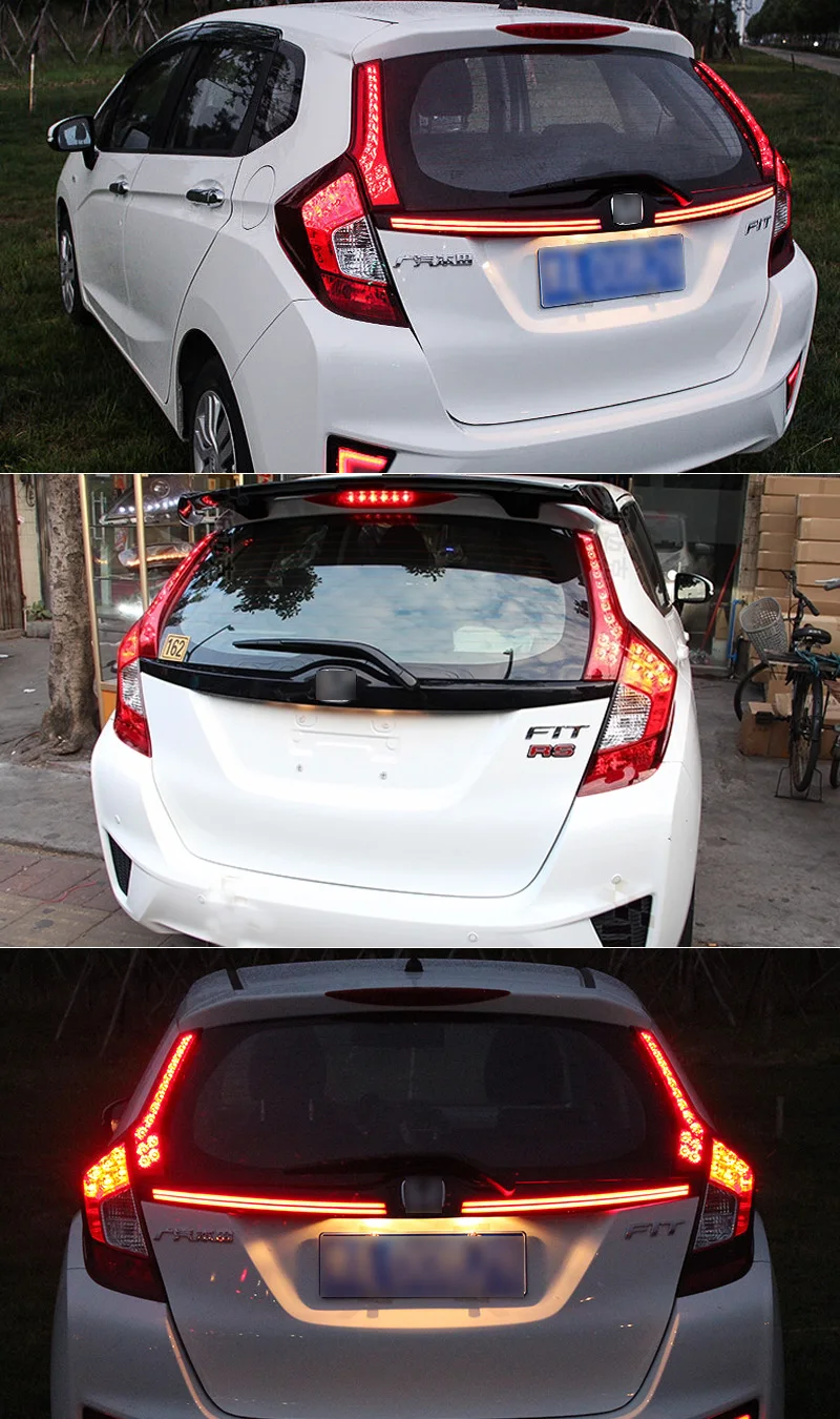 2 шт. светодиодный задний противотуманный фонарь для Honda Fit Джаз- Автомобильный светодиодный задний бампер сигнальная лампочка задний светоотражатель, декоративная лампа