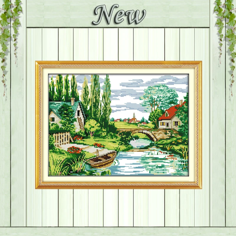 Пейзаж с изображением страны и реки домашний декор рассчитанная Печать на холсте