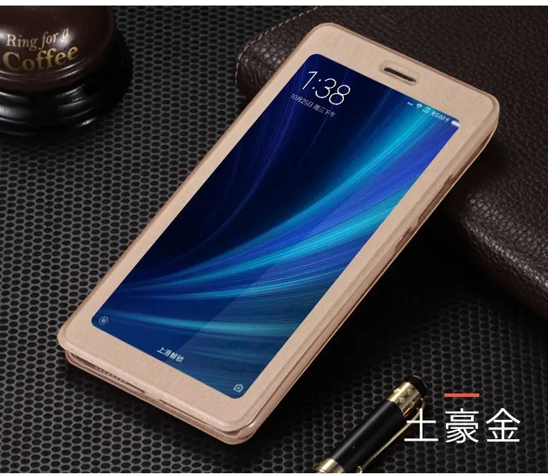 window gold 4 цвета для Xiaomi Mi Note 3 Чехол-книжка для телефона чехол Smart защитный чехол для Xiaomi Mi Note 3 5,5 ''Авто интеллигентая(ый) сна и пробуждения - Цвет: window gold