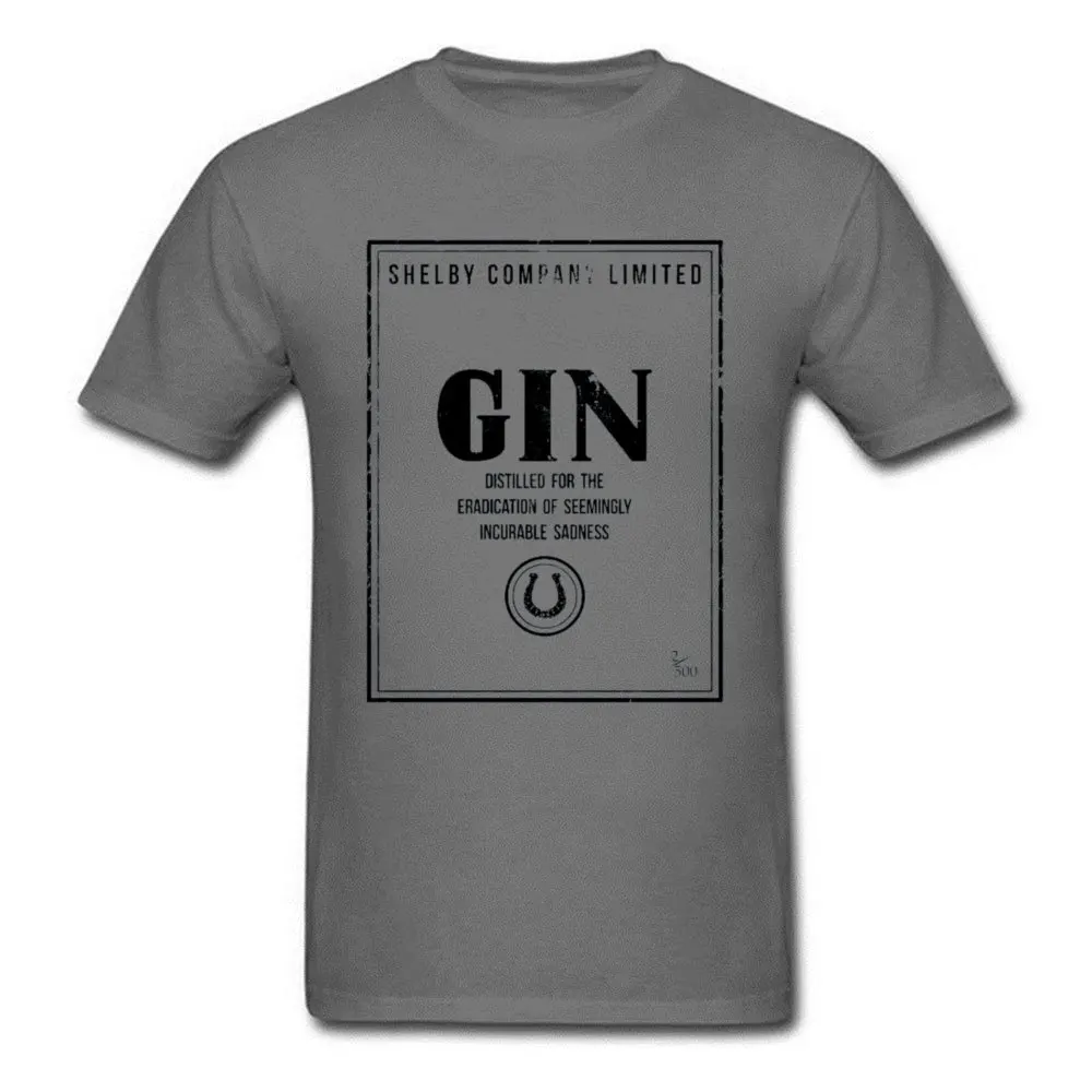 PEAKY BLINDERS GIN Мужская футболка SHELBY COMPANY LIMITED Мужская футболка Модный Топ Футболка с логотипом на заказ Плюс Размер ТВ футболка с надписью - Цвет: Dark Gray