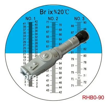 Рефрактометры Брикса ручные (0 90% Брикса) RHB 0 90 три весы|refractometer standards|refractometer brixbrix