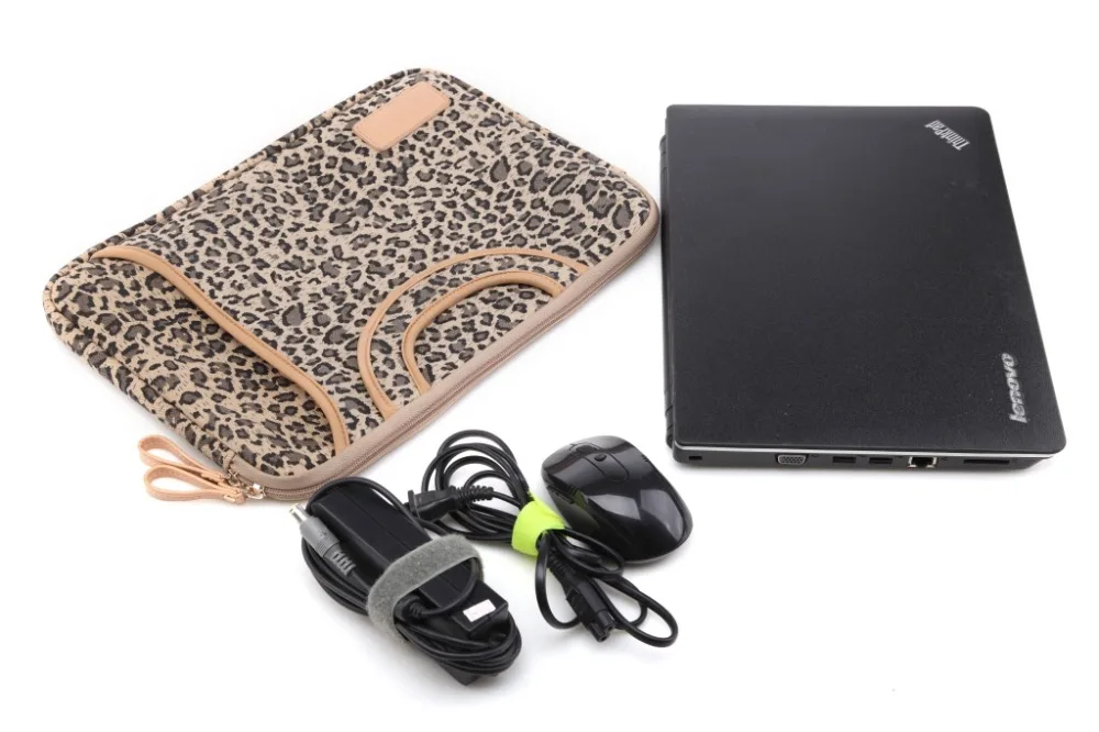 Леопардовый чехол Lisen для ноутбука с ручкой MacBook / HP ASUS Acer Dell Toshiba Lenovo