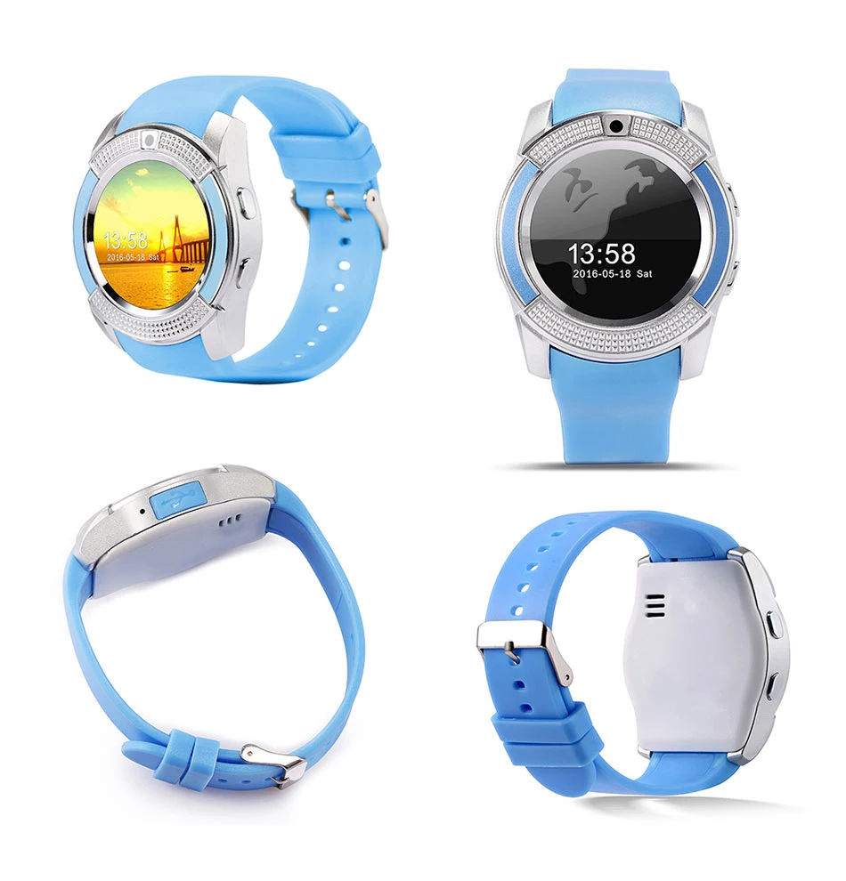 V8 Bluetooth Smart Watch 1.22 дюймов круглый экран Поддержка SIM/карты памяти камеры SmartWatch для