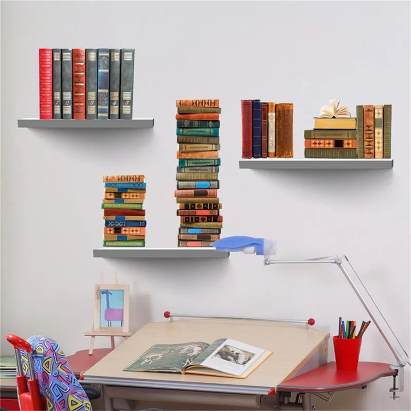 Книжная книжная полка съемная Настенная Наклейка сделай сам ПВХ 3D на стену для