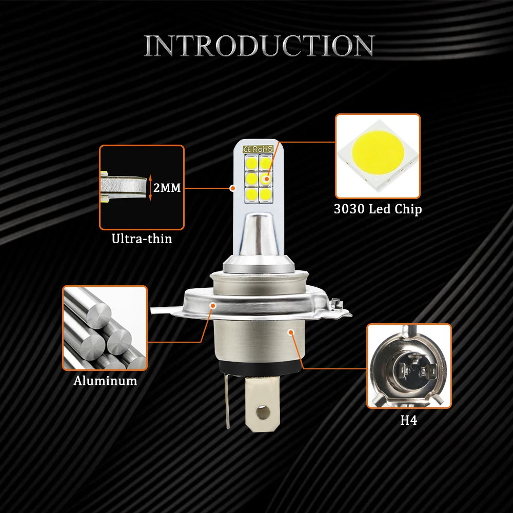 YM E-Bright 1 шт. 12В 24В DC H4 H7 9005 9006 H11 H8 H3 H1 P13W H16 3030 Автомобильные противотуманные фары