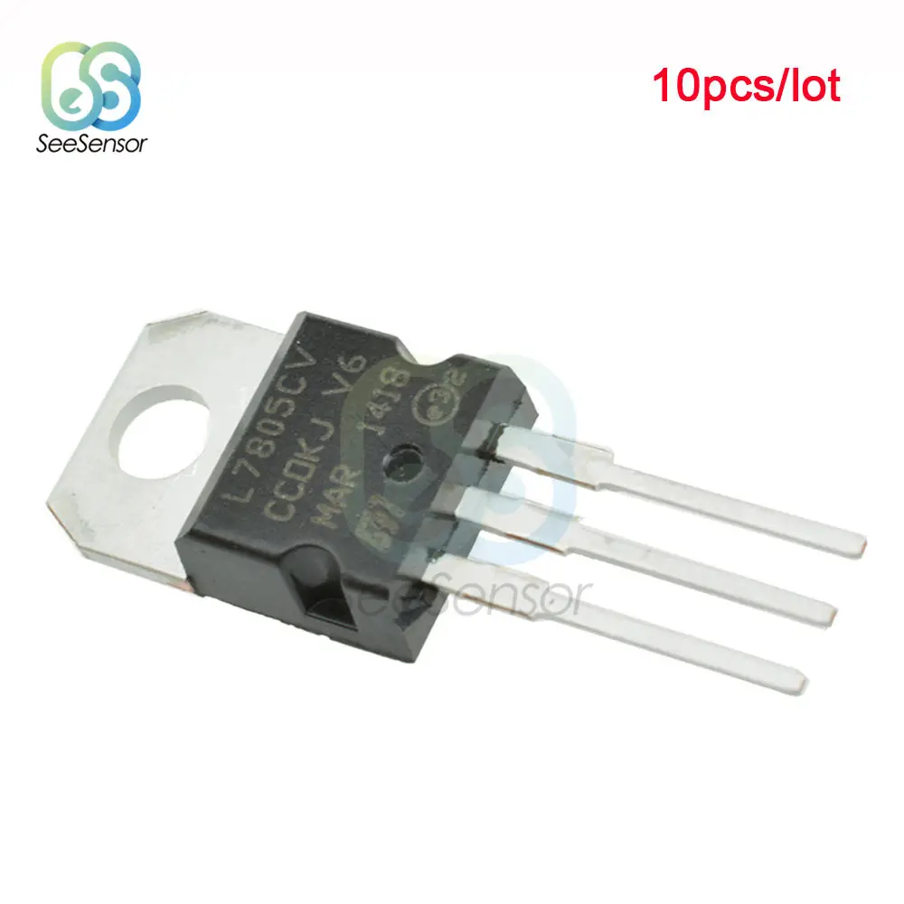 10 шт./лот LM7805 L7805 7805 Напряжение регулятором IC 5 V 1.5A TO-220