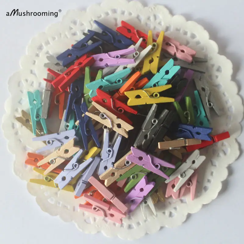 X500 цветные деревянные Мини прищепки для одежды | Деревянный зажим Крошечные
