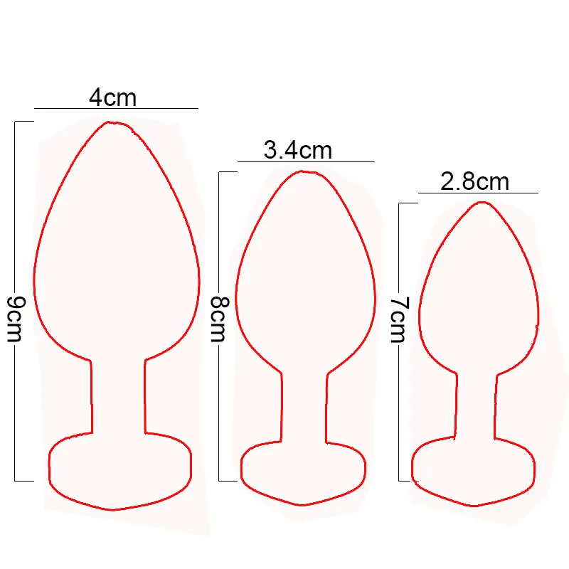 Силиконовая Анальная пробка с кристаллом 3 шт./компл. анальная без