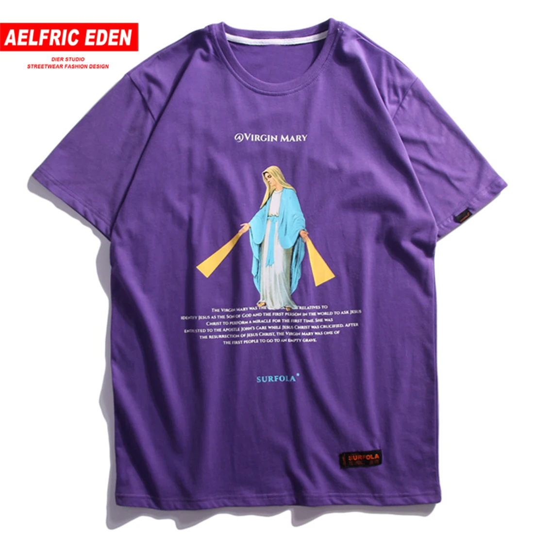 Aelfric Eden Virgin Maria Strong Faith футболка с круглым вырезом в стиле хип-хоп Harajuku