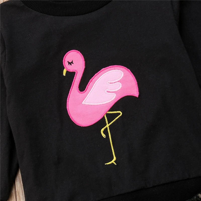 Комплект одежды для маленьких девочек из 2 предметов топ Фламинго с длинными