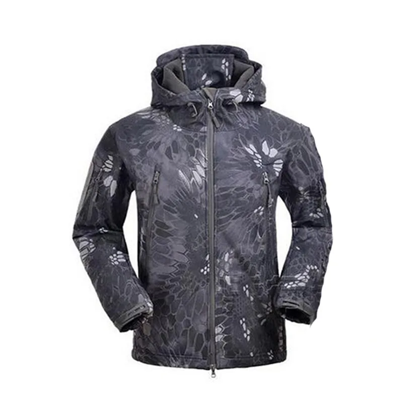 09 Black Python TAD тактический Sharkskin флисовая куртка или брюки для девочек Военная, Армейская, камуфляжная Открытый Охота Одежда для мужчин Спорт куртка водонепроница - Цвет: 09 Black Python