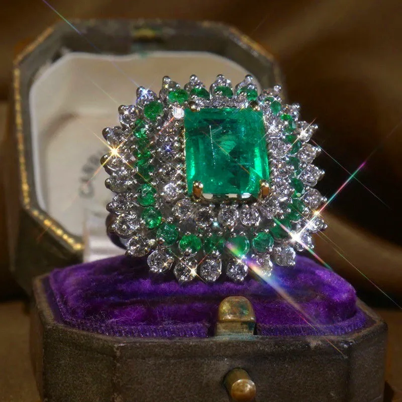 Милые женские Большие Бриллиантовые модные серебряные кольца на палец винтажные