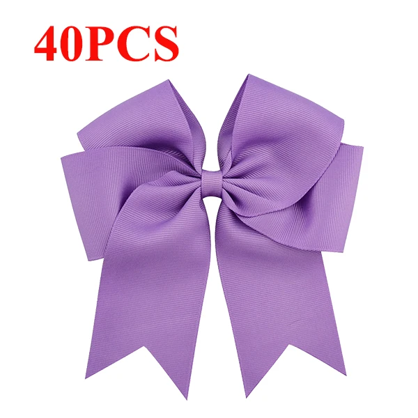 5 20 пар 6 дюймов большой Cheer Grosgrain ленты бант аксессуары для волос ручной работы Твердые Болельщицы банты для волос с аллигатором заколки для волос - Цвет: 5