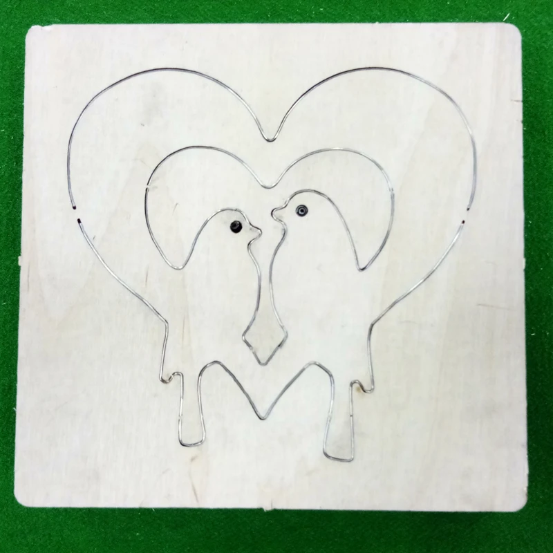 Подгонянный кожаный режущий штампованный ремесло DIY сердце парные птицы