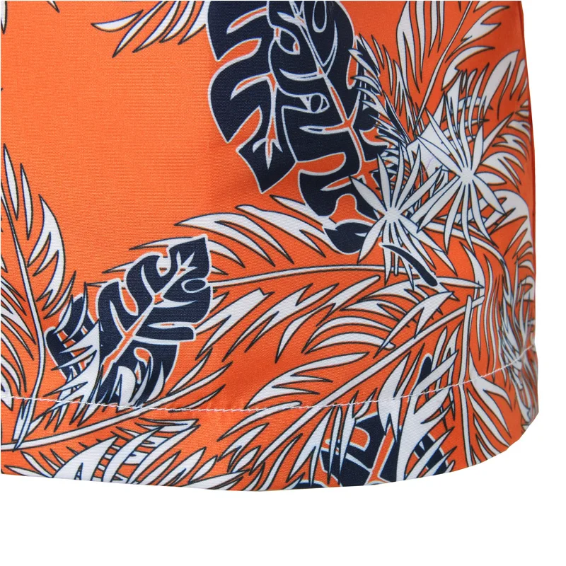 Мужская хипстерская гавайская рубашка с принтом листьев 2018 модная летняя