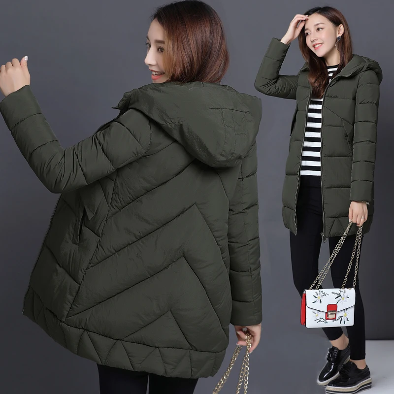 2017 New Winter cotton padded Jacket Brand Fashion Thick Women Hooded Coat Snow Outwear Warm Overcoat Large Size A862 | Женская одежда