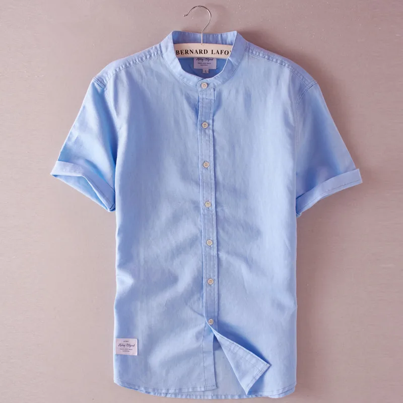 

Suehaiwe's brand short sleeve linen shirt men casual fashion men shirts plus size S-4XL solid shirt mens summer clthing camisa