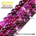 JHNBY AAA круглые бусины в полоску из сердолика с натуральным камнем из оникса 4681012 мм, ювелирный браслет, сделай сам