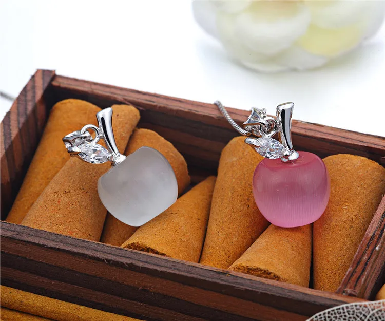 Ювелирные изделия из опала в форме яблока 100% Гарантированная Подвеска серебра 925