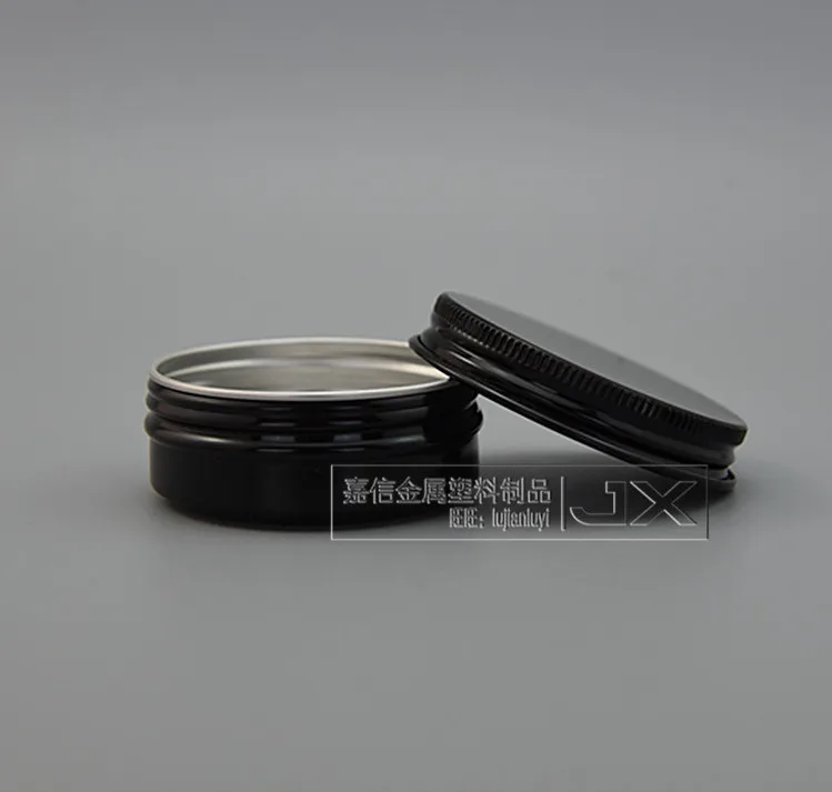 Free Shipping 30g Black Aluminum Empty Lucifugal Flat Bottle Jar Cream Eye Gel Lip Pomade  Empty Cosmetic Containers