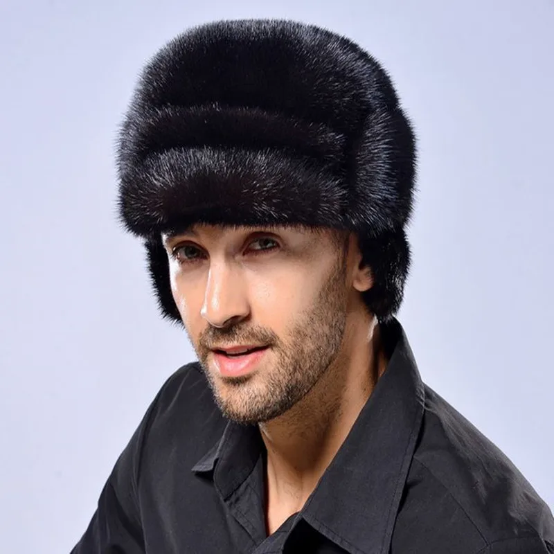 Мужская шапка из меха норки новинка 2016 теплая зимняя модная меховая бесплатная