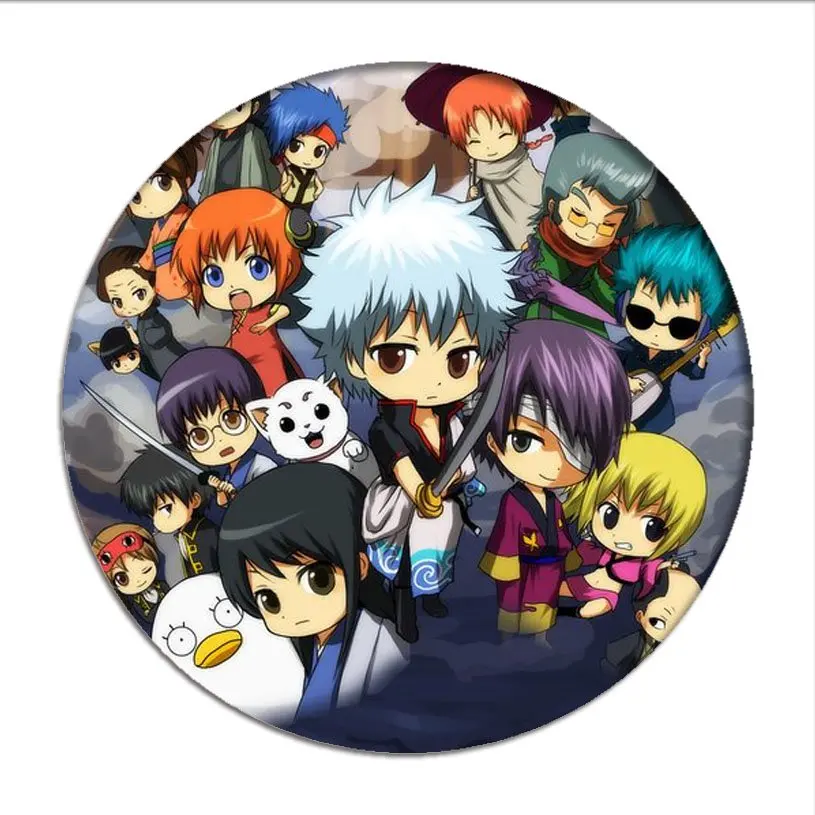 Брошь в стиле аниме GINTAMA Значки для косплея Sakata Gintoki булавки Kagura Sadaharu Q Version