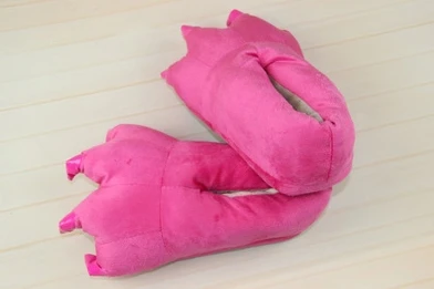 Rose red Домашние тапочки Кигуруми для детей и взрослых; зимняя Пижама с животными и единорогом для мальчиков и девочек; женская обувь для костюмированной вечеринки; домашние тапочки с единорогом - Цвет: Rose red