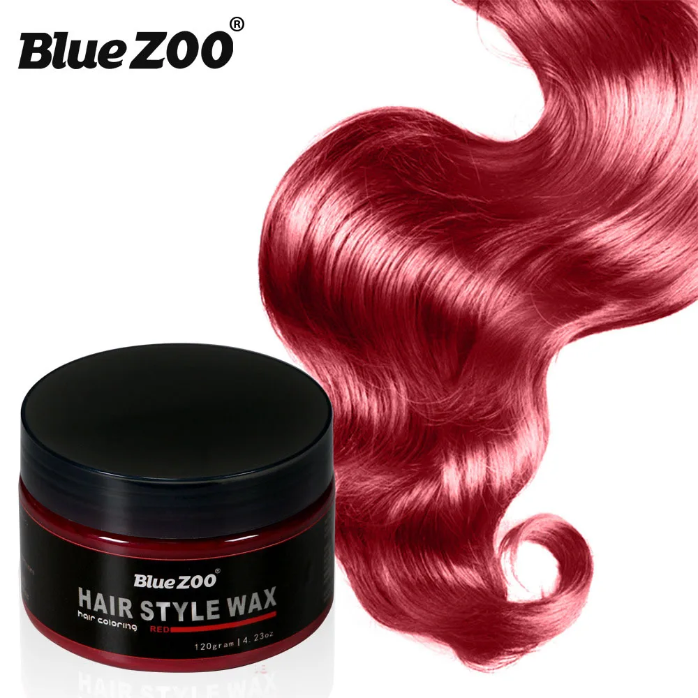 wine red Blue Zoo одноразовые для волос Цвет Воск 120 г зеленый серый серебряный крем-краска для волос водонепроницаемый временный DIY tinte temporal para cabell BZ048 - Цвет: wine red